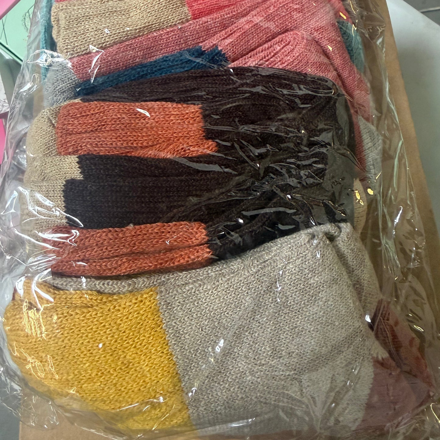 10 Pairs Knit Colorblock Socks | Soft Breathable Crew Socks | Everyday Casual Socks