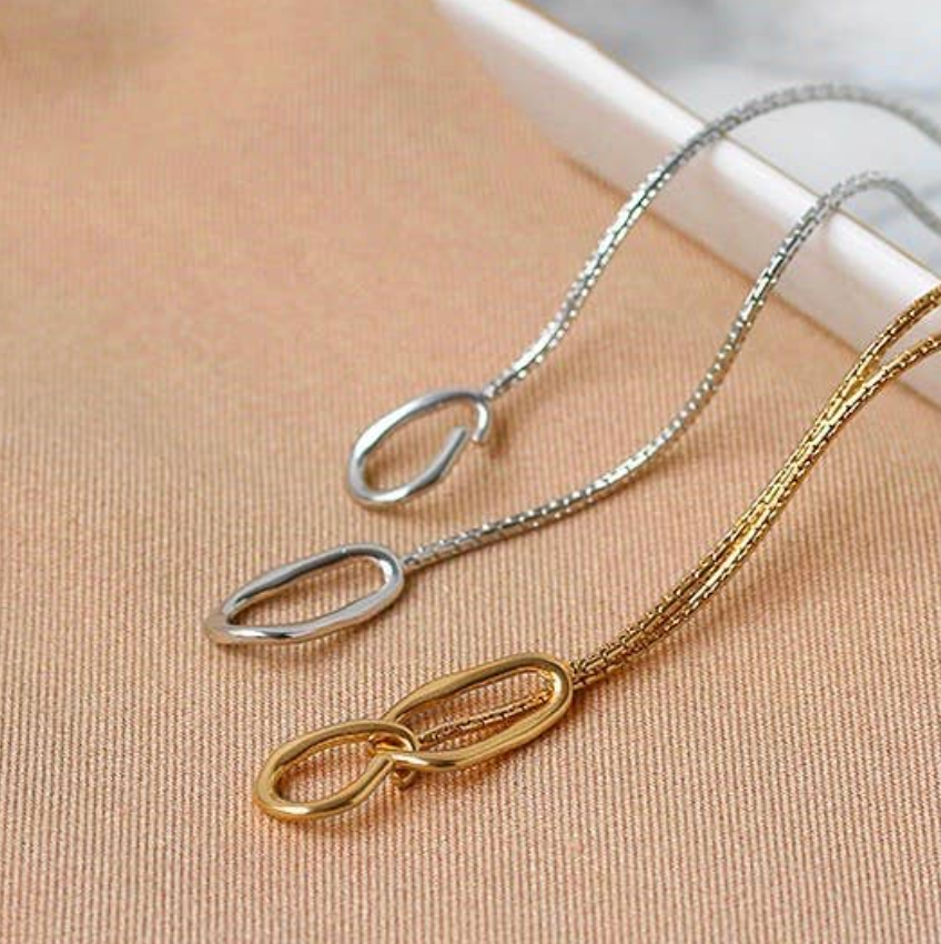 Twins Double Ring Necklace