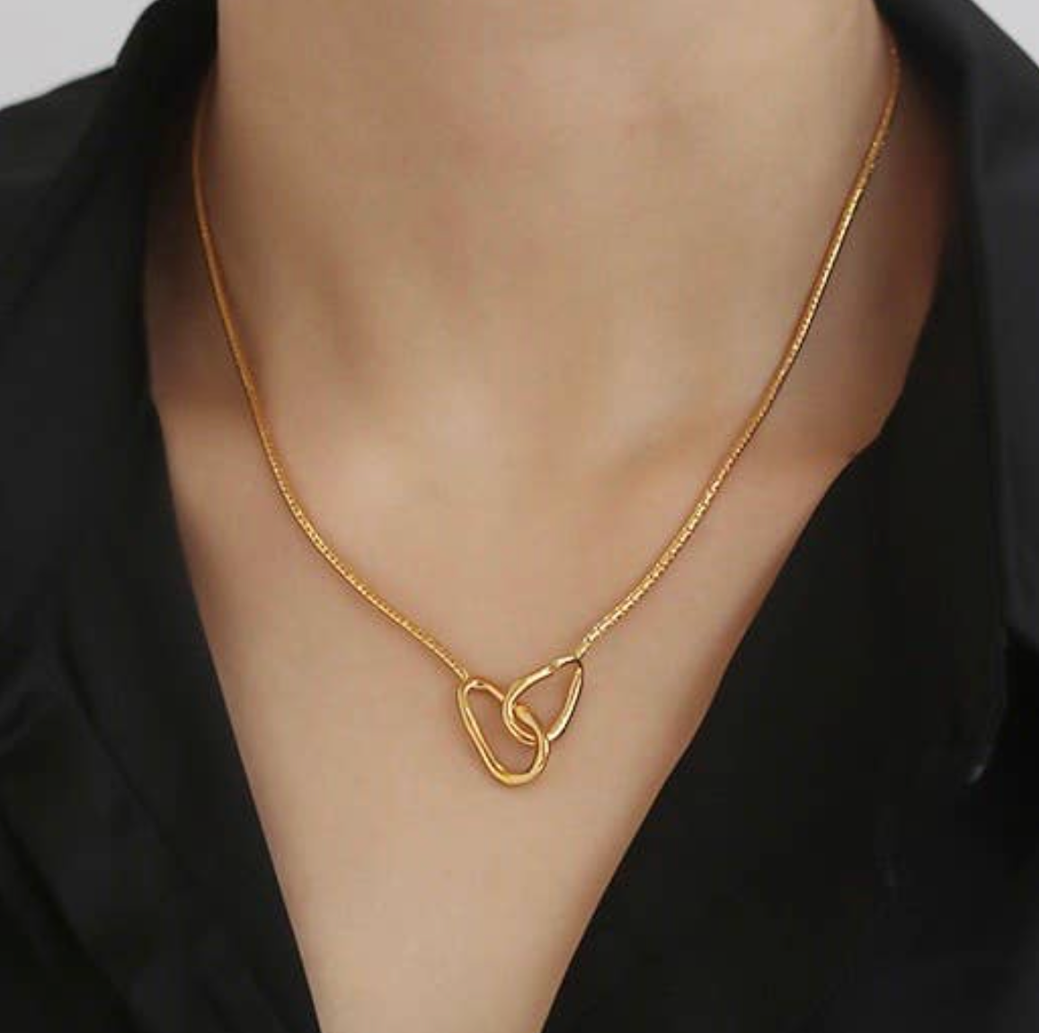 Twins Double Ring Necklace