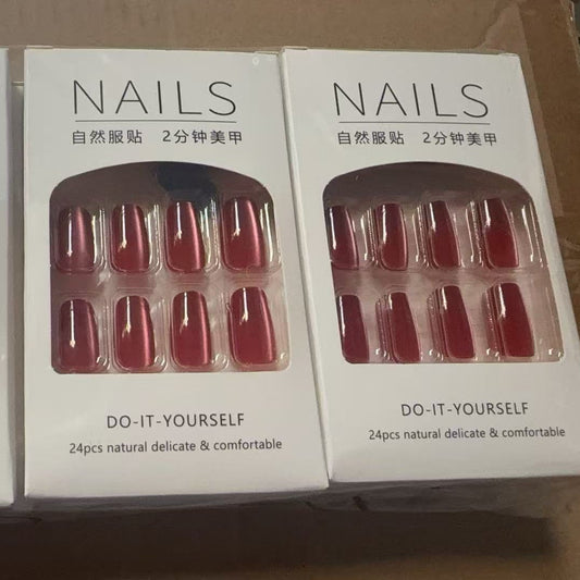 Mixed Color Nails A Style Press-On Nails (No Glue) | 12 Pairs Value Pack | Easy Stick-On Nails (Copy)